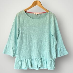🎉5 for $45🎉 Boden Top Blouse Shirt Size S Pure Linen Blue
